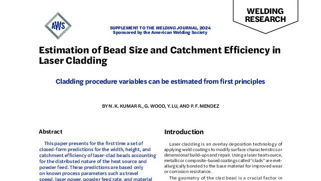 Estimation of Bead Size and Catchment Efficiency in Laser Cladding