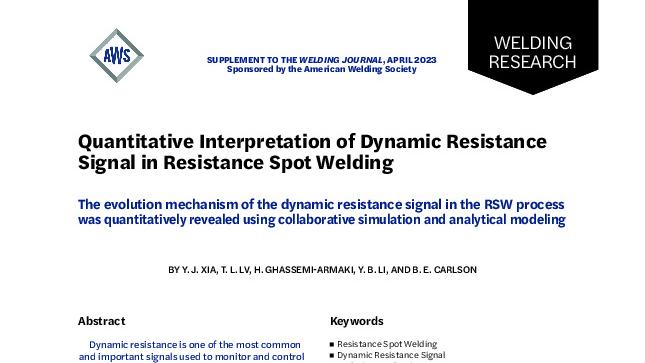 Quantitative Interpretation of Dynamic Resistance Signal in Resistance Spot Welding