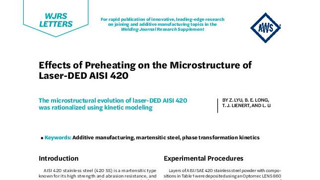 Effects of Preheating on the Microstructure of Laser-DED AISI 420