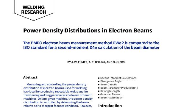 Power Density Distributions in Electron Beams