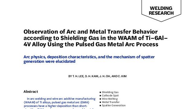 Observation of Arc and Metal Transfer Behavior according to Shielding Gas in the WAAM of Ti–6Al–4V Alloy Using the Pulsed Gas Metal Arc Process