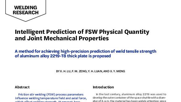Intelligent Prediction of FSW Physical Quantity and Joint Mechanical Properties