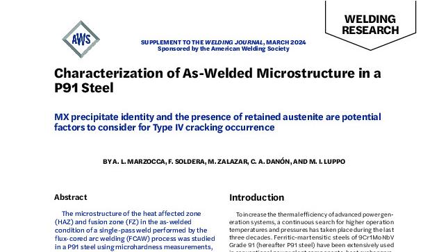 Characterization of As-Welded Microstructure in a P91 Steel