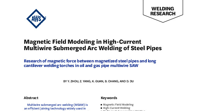 Magnetic Field Modeling in High-Current Multiwire Submerged Arc Welding of Steel Pipes