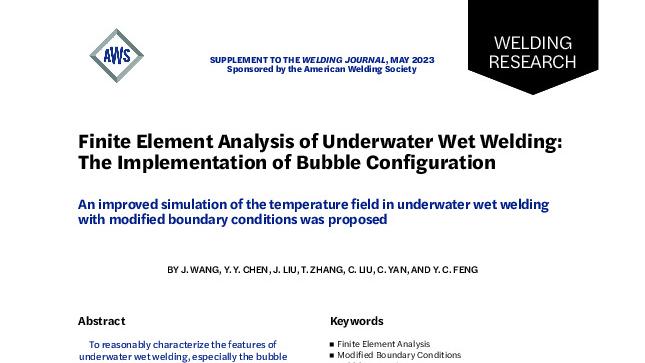 Finite Element Analysis of Underwater Wet Welding: The Implementation of Bubble Configuration
