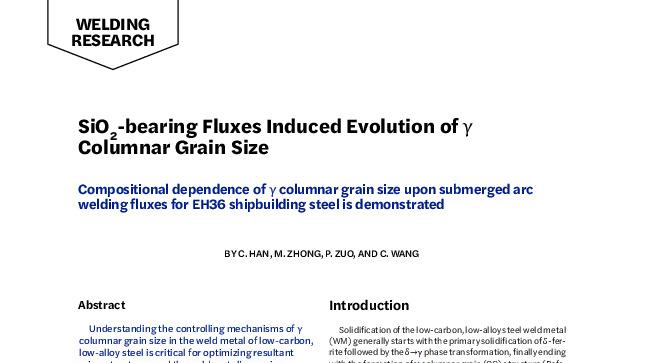 SiO2-bearing Fluxes Induced Evolution of γ Columnar Grain Size