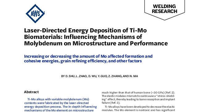 Laser-Directed Energy Deposition of Ti-Mo Biomaterials: Influencing Mechanisms of Molybdenum on Microstructure and Performance