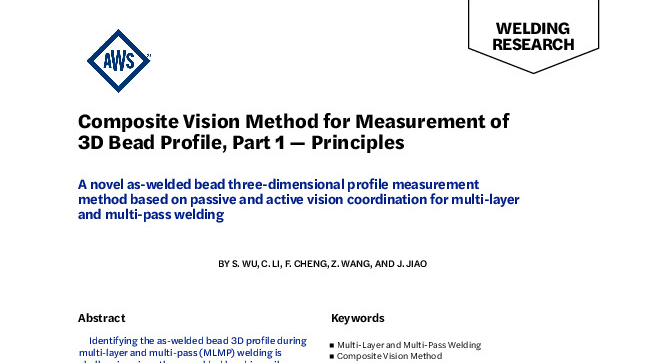 Composite Vision Method for Measurement of 3D Bead Profile, Part 1 — Principles