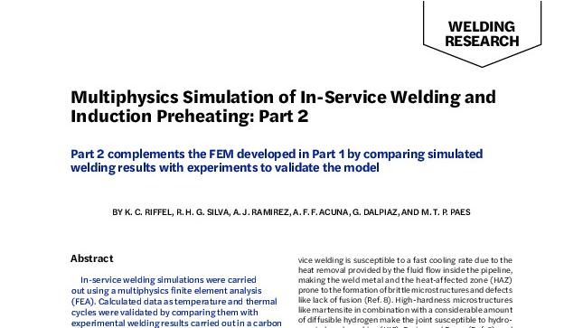 Multiphysics Simulation of In-Service Welding and Induction Preheating: Part 2